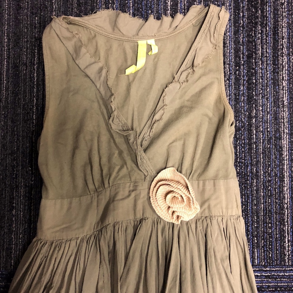 Green Dragon distressed Midi Dress